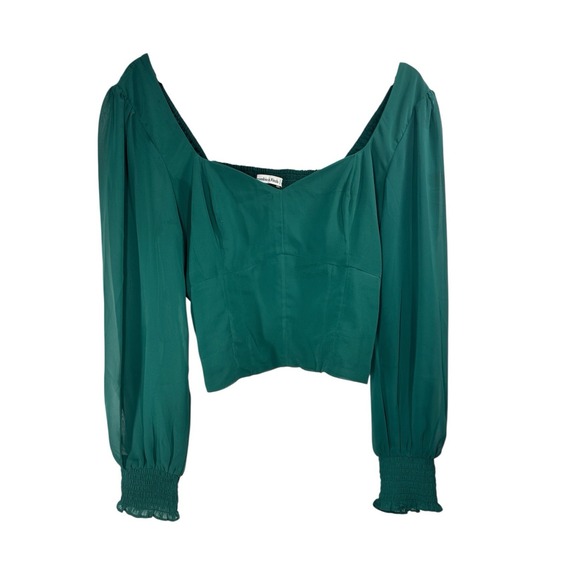 Abercrombie & Fitch Tops - Abercrombie & Fitch Women's Puff Sleeve Translucent Sleeve Black Blouse - Size L